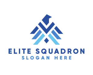 Squadron - Geometric Eagle Letter M logo design