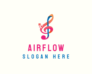 Colorful Digital Musical Note logo design