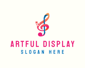 Colorful Digital Musical Note logo design