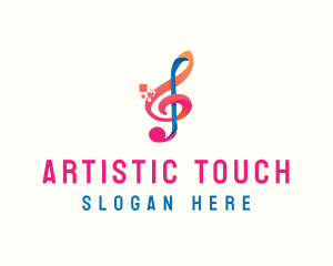 Colorful Digital Musical Note logo design