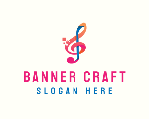 Colorful Digital Musical Note logo design