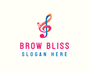 Colorful Digital Musical Note logo design