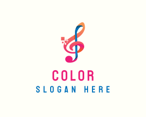 Colorful Digital Musical Note logo design