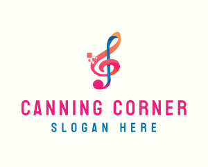 Colorful Digital Musical Note logo design