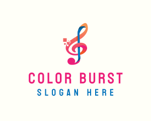 Colorful Digital Musical Note logo design