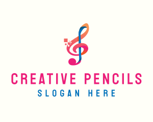 Colorful Digital Musical Note logo design