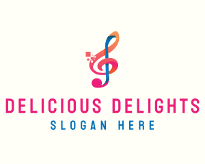 Colorful Digital Musical Note logo design