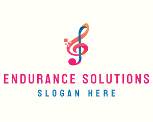 Colorful Digital Musical Note logo design