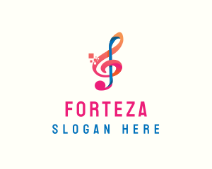 Colorful Digital Musical Note logo design