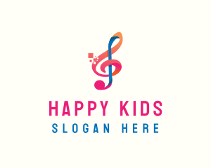 Colorful Digital Musical Note logo design