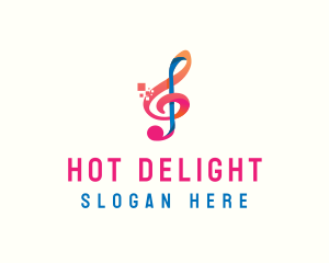 Colorful Digital Musical Note logo design