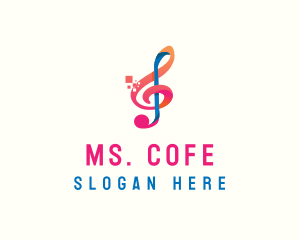 Colorful Digital Musical Note logo design