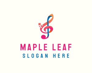 Colorful Digital Musical Note logo design