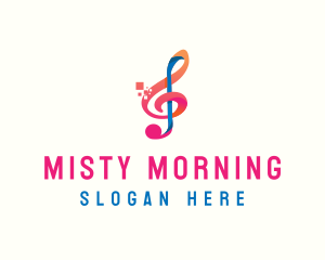 Colorful Digital Musical Note logo design