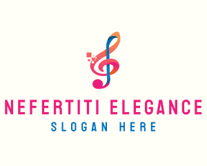 Colorful Digital Musical Note logo design