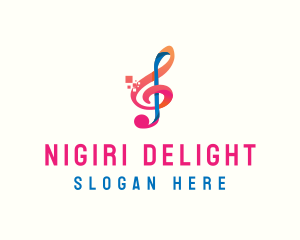 Colorful Digital Musical Note logo design