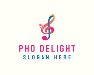 Colorful Digital Musical Note logo design