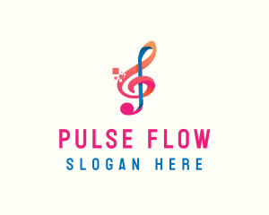 Colorful Digital Musical Note logo design