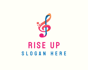 Colorful Digital Musical Note logo design