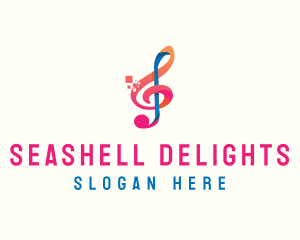 Colorful Digital Musical Note logo design