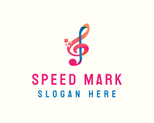 Colorful Digital Musical Note logo design