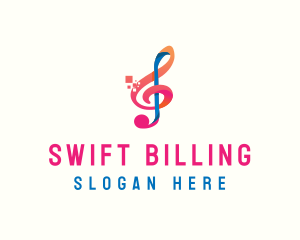 Colorful Digital Musical Note logo design