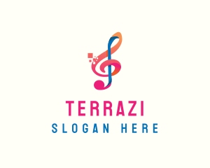 Colorful Digital Musical Note logo design