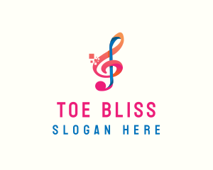 Colorful Digital Musical Note logo design