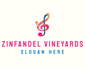 Colorful Digital Musical Note logo design