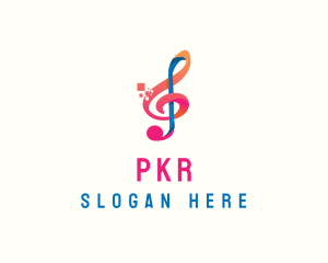 Colorful Digital Musical Note logo design