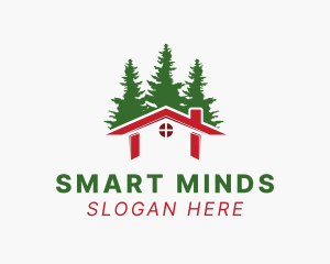 Forest - Cabin House Real Estate logo design