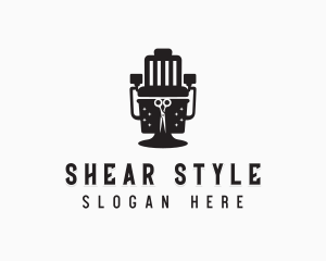 Shear - Barber Chair Barbershop logo design
