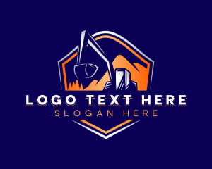 Digging - Construction Excavator Mountain logo design