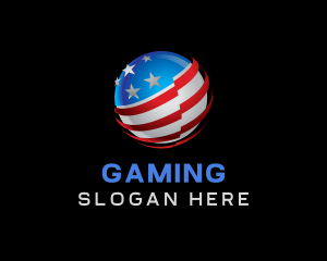 Campaign - 3D Sphere American Flag logo design