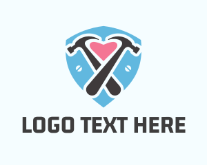 Build - Hammer Heart Shield logo design