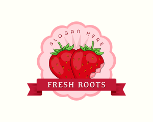 Fresh Strawberry Fruit logo design