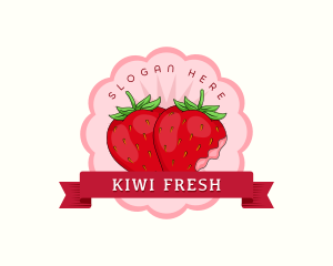 Fresh Strawberry Fruit logo design