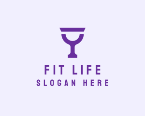 Alcoholic Beverage - Violet Alcohol Glass logo design