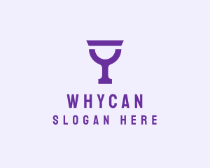 Wine - Violet Alcohol Glass logo design