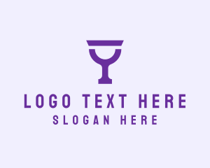 Alcoholic Beverage - Violet Alcohol Glass logo design