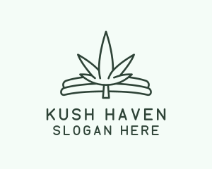 Simple Marijuana Leaf  logo design