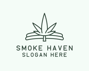 Simple Marijuana Leaf  logo design