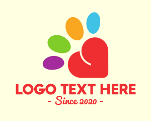 Lgbt - Colorful Community Heart Paw logo design