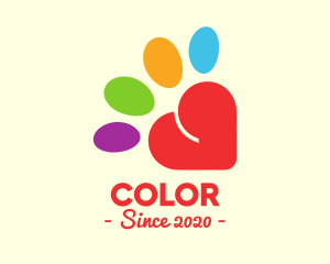 Pet Shop - Colorful Community Heart Paw logo design