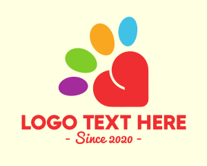 Togetherness - Colorful Community Heart Paw logo design