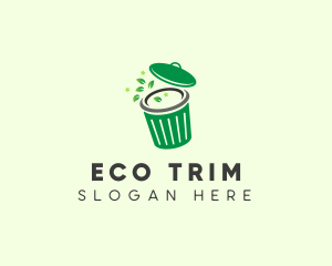 Trash Bin Nature Eco logo design