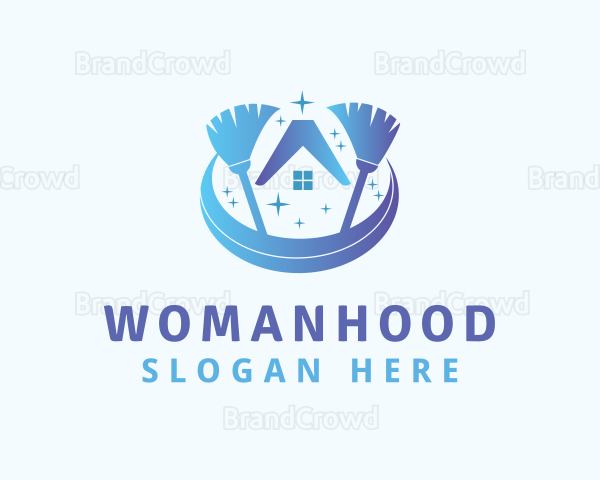 Gradient Broom Housekeeper Logo