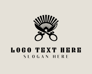 Grooming - Barber Shears Fan logo design