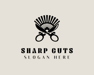 Barber - Barber Shears Fan logo design