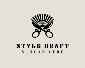 Hairstyling - Barber Shears Fan logo design